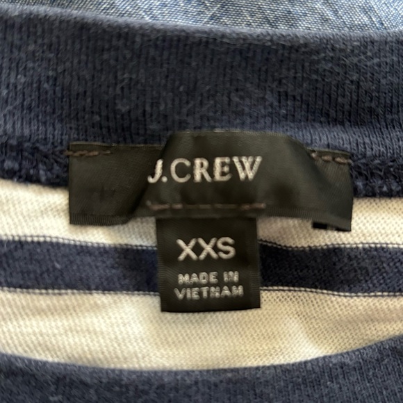 Jcrew Navy White Striped Long Sleeve Cotton Tee size XXS - Picture 3 of 3